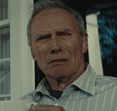 Clint senses the bull
