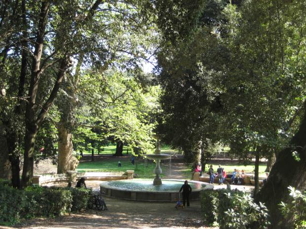 One of many fountains tucked away in Villa Borghese. Somebody had left a bar of soap on the edge of this one - whatever floats your boat, I guess.